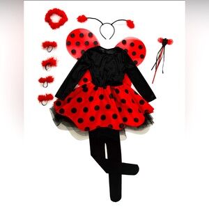 IKALI Girls Ladybug Costume with Wings Set | NWT | Size: 3 - 4T